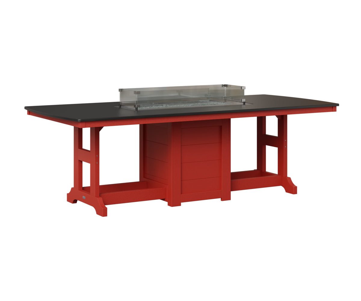 Berlin Gardens Garden Classic 44" x 96" Rectangular Fire Table in Scarlet Red, Hammered Black top