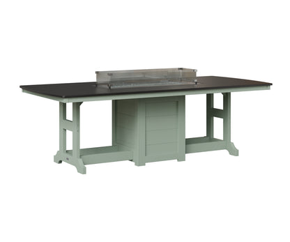 Berlin Gardens Garden Classic 44" x 96" Rectangular Fire Table in Sea Foam, Hammered Black top