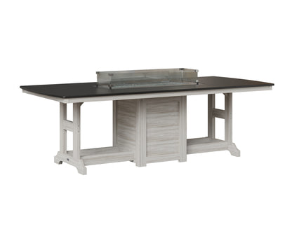 Berlin Gardens Garden Classic 44" x 96" Rectangular Fire Table in Seashell, Hammered Black top