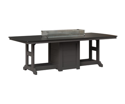 Berlin Gardens Garden Classic 44" x 96" Rectangular Fire Table in Smoke Gray, Hammered Black top