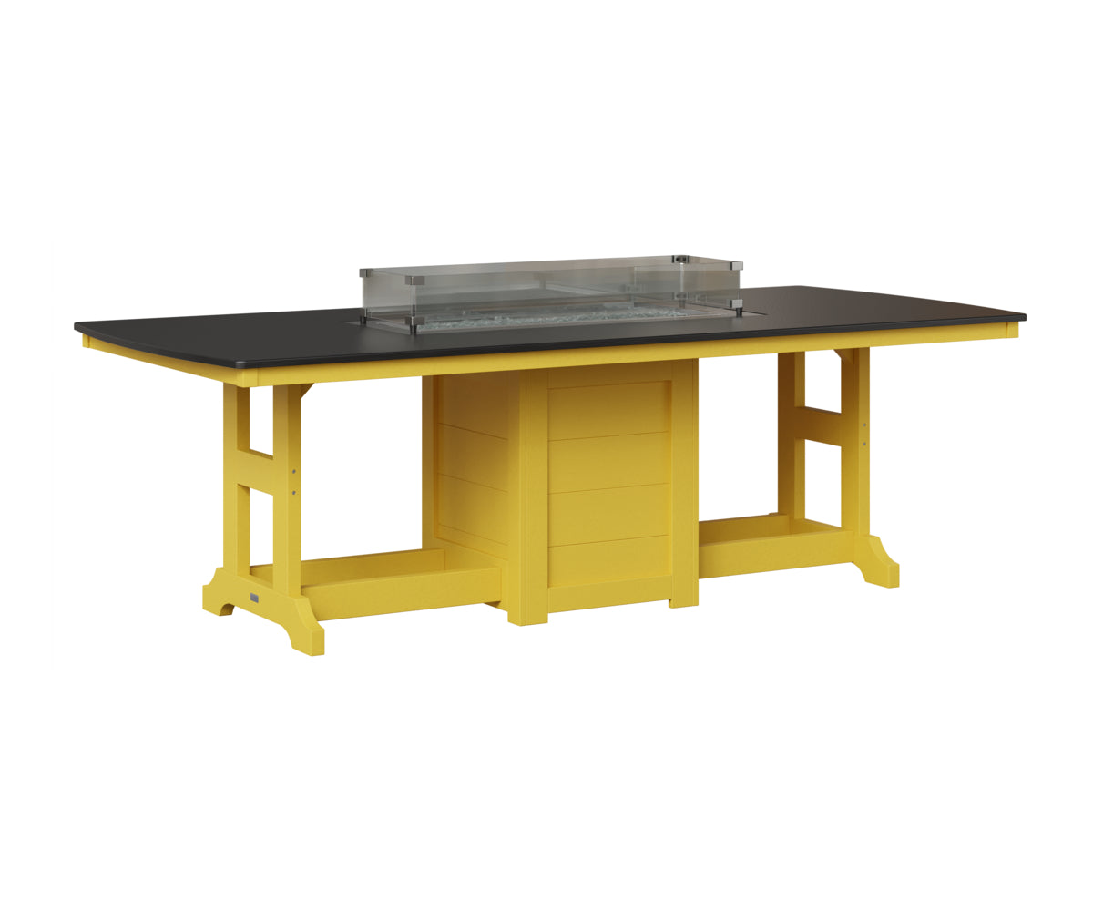 Berlin Gardens Garden Classic 44" x 96" Rectangular Fire Table in Sunburst Yellow, Hammered Black top