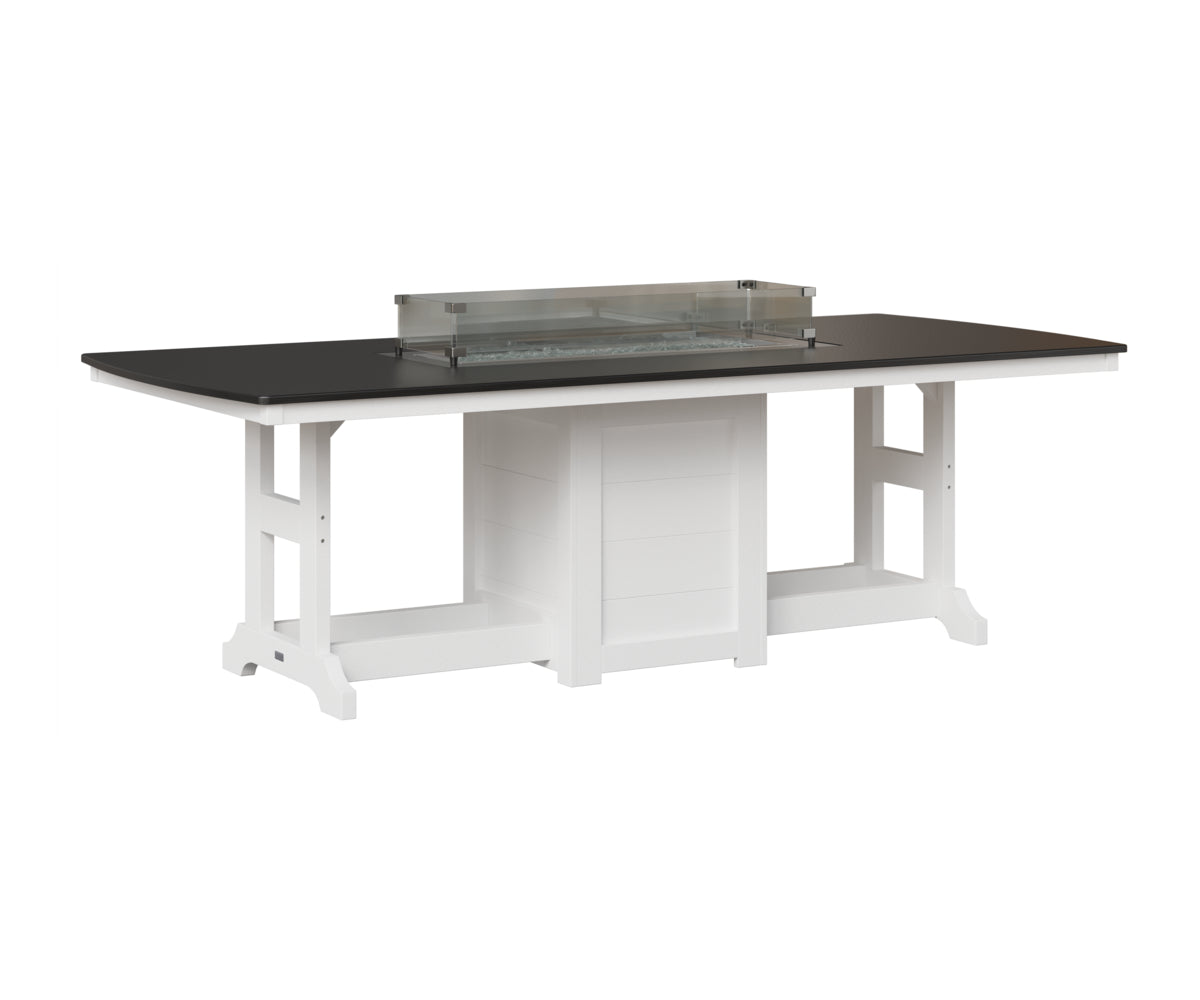 Berlin Gardens Garden Classic 44" x 96" Rectangular Fire Table in White, Hammered Black top