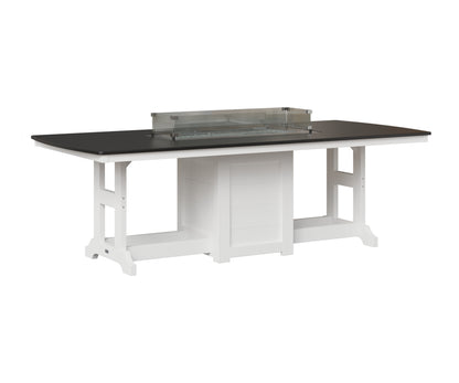 Berlin Gardens Garden Classic 44" x 96" Rectangular Fire Table in White, Hammered Black top