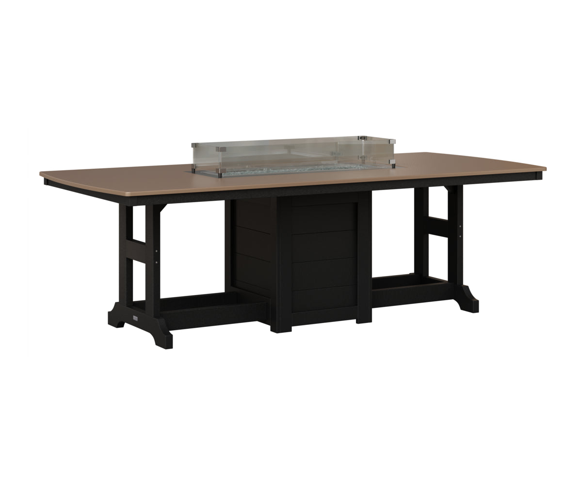 Berlin Gardens Garden Classic 44" x 96" Rectangular Fire Table in Black, Hammered Bronze top