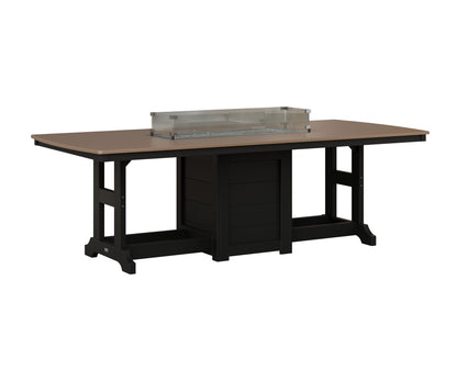 Berlin Gardens Garden Classic 44" x 96" Rectangular Fire Table in Black, Hammered Bronze top