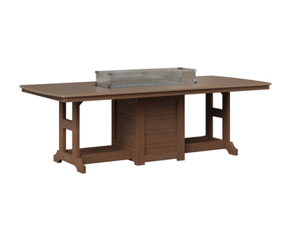 Berlin Gardens Garden Classic 44" x 96" Rectangular Fire Table in Brazilian Walnut, Hammered Bronze top