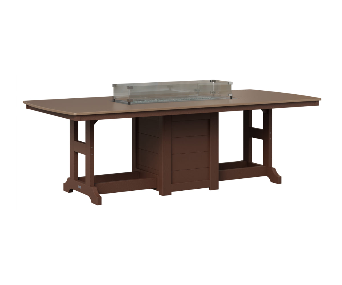 Berlin Gardens Garden Classic 44" x 96" Rectangular Fire Table in Chocolate Brown, Hammered Bronze top