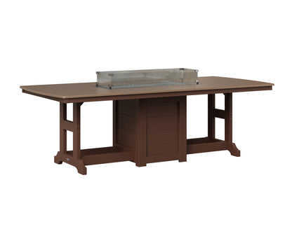 Berlin Gardens Garden Classic 44" x 96" Rectangular Fire Table in Chocolate Brown, Hammered Bronze top