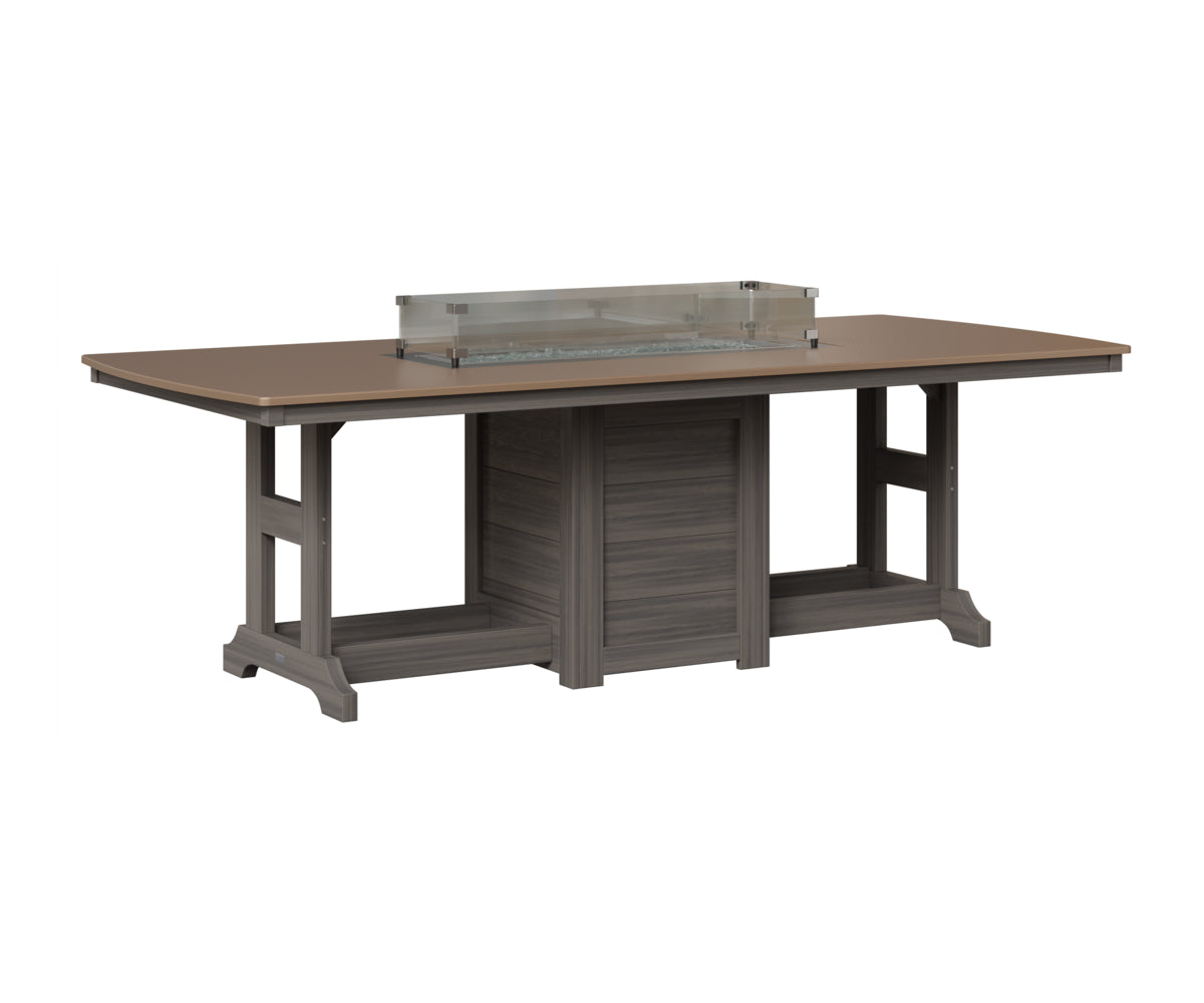 Berlin Gardens Garden Classic 44" x 96" Rectangular Fire Table in Coastal Gray, Hammered Bronze top
