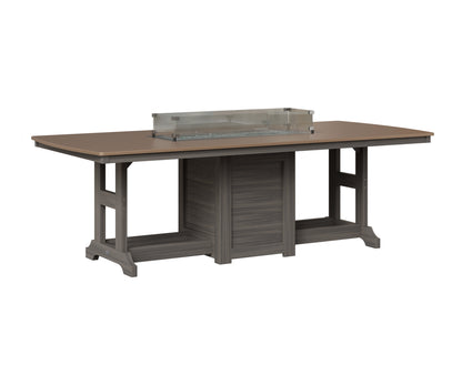 Berlin Gardens Garden Classic 44" x 96" Rectangular Fire Table in Coastal Gray, Hammered Bronze top