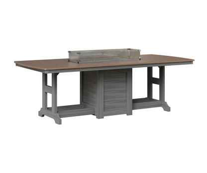 Berlin Gardens Garden Classic 44" x 96" Rectangular Fire Table in Driftwood Gray, Hammered Bronze top