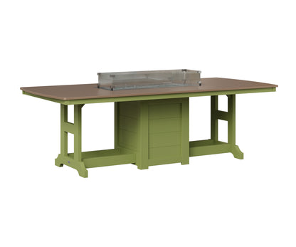 Berlin Gardens Garden Classic 44" x 96" Rectangular Fire Table in Kiwi Green, Hammered Bronze top