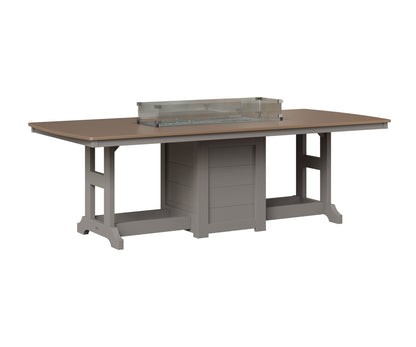 Berlin Gardens Garden Classic 44" x 96" Rectangular Fire Table in Light Gray, Hammered Bronze top
