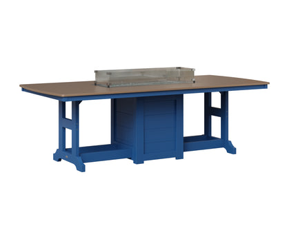 Berlin Gardens Garden Classic 44" x 96" Rectangular Fire Table in Pacific Blue, Hammered Bronze top