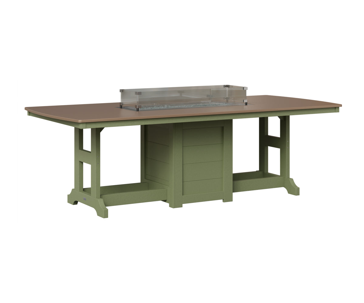 Berlin Gardens Garden Classic 44" x 96" Rectangular Fire Table in Sage, Hammered Bronze top