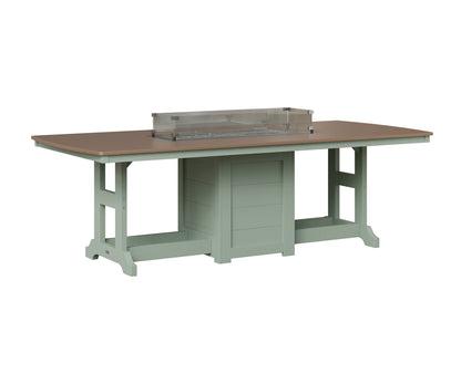 Berlin Gardens Garden Classic 44" x 96" Rectangular Fire Table in Sea Foam, Hammered Bronze top
