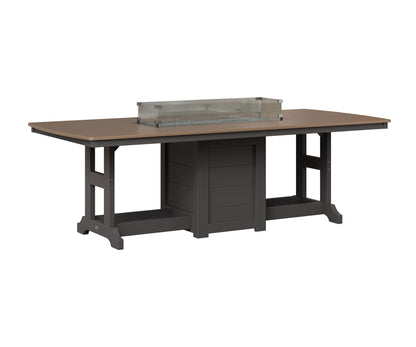 Berlin Gardens Garden Classic 44" x 96" Rectangular Fire Table in Smoke Gray, Hammered Bronze top