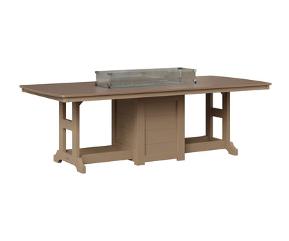 Berlin Gardens Garden Classic 44" x 96" Rectangular Fire Table in Weatherwood, Hammered Bronze top