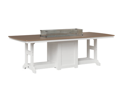 Berlin Gardens Garden Classic 44" x 96" Rectangular Fire Table in White, Hammered Bronze top