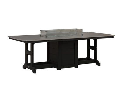 Berlin Gardens Garden Classic 44" x 96" Rectangular Fire Table in Black, Hammered Stainless top