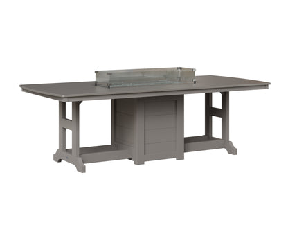 Berlin Gardens Garden Classic 44" x 96" Rectangular Fire Table in Light Gray, Hammered Stainless top