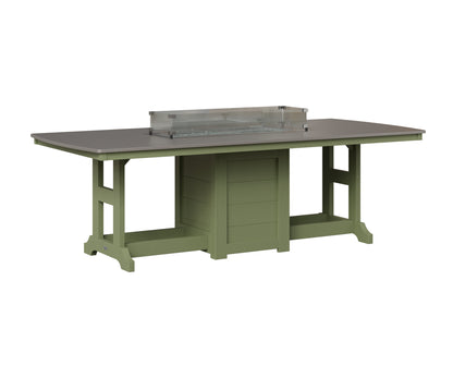 Berlin Gardens Garden Classic 44" x 96" Rectangular Fire Table in Sage, Hammered Stainless top