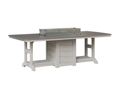 Berlin Gardens Garden Classic 44" x 96" Rectangular Fire Table in Seashell, Hammered Stainless top