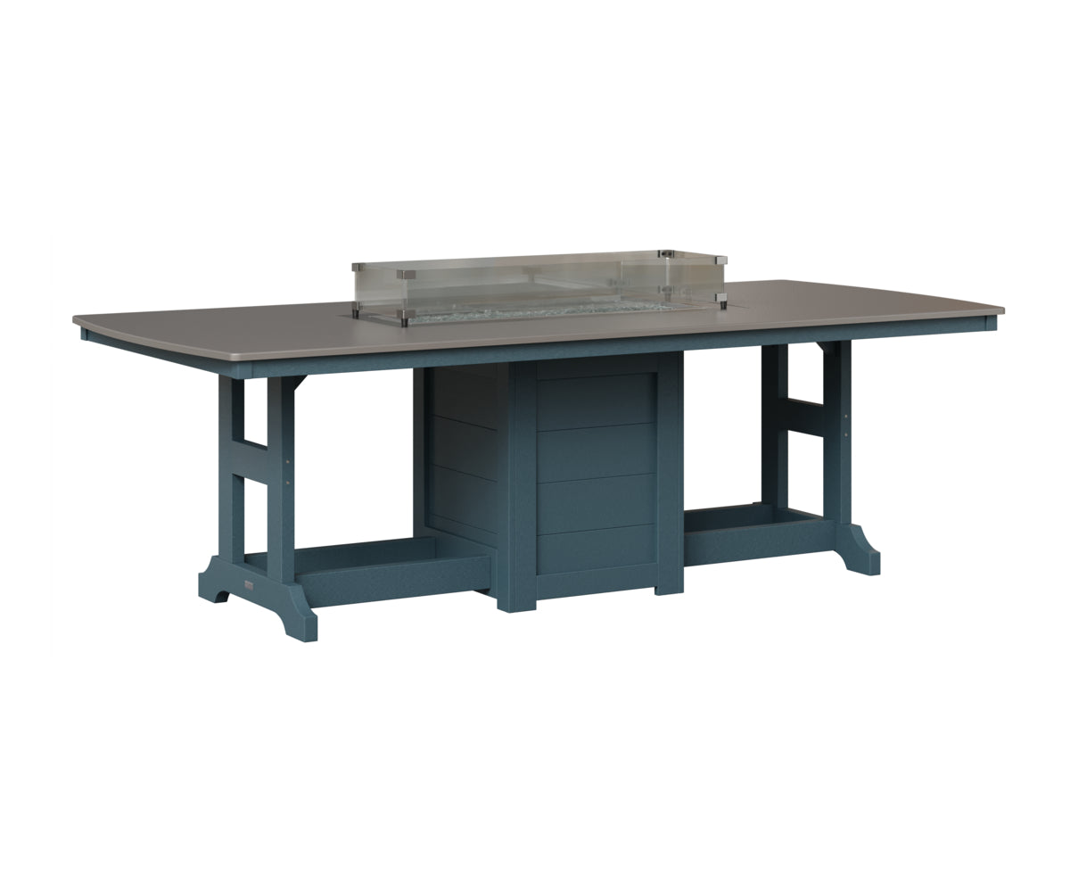 Berlin Gardens Garden Classic 44" x 96" Rectangular Fire Table in Slate, Hammered Stainless top