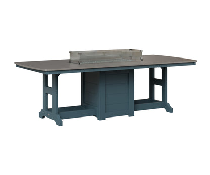 Berlin Gardens Garden Classic 44" x 96" Rectangular Fire Table in Slate, Hammered Stainless top