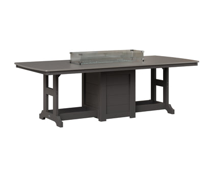Berlin Gardens Garden Classic 44" x 96" Rectangular Fire Table in Smoke Gray, Hammered Stainless top