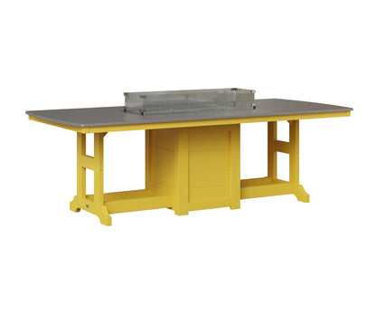 Berlin Gardens Garden Classic 44" x 96" Rectangular Fire Table in Sunburst Yellow, Hammered Stainless top