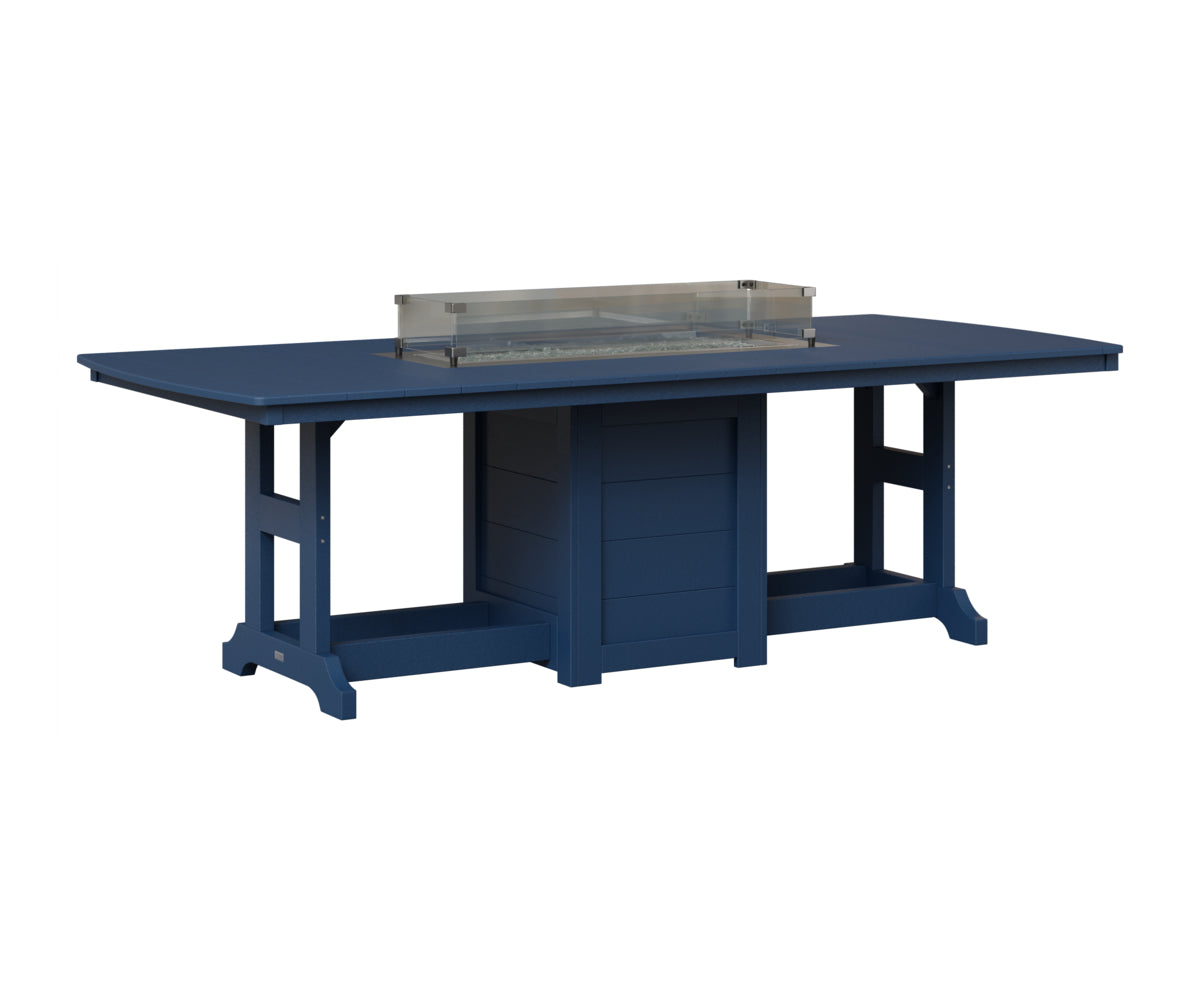 Berlin Gardens Garden Classic 44" x 96" Rectangular Fire Table in Navy Blue