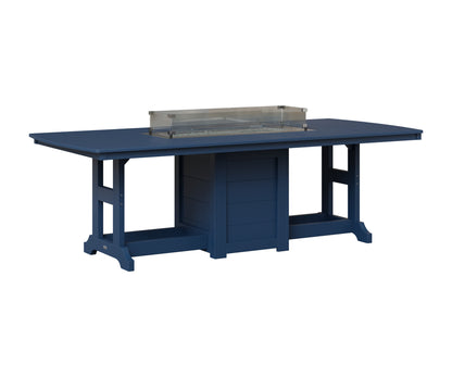 Berlin Gardens Garden Classic 44" x 96" Rectangular Fire Table in Navy Blue