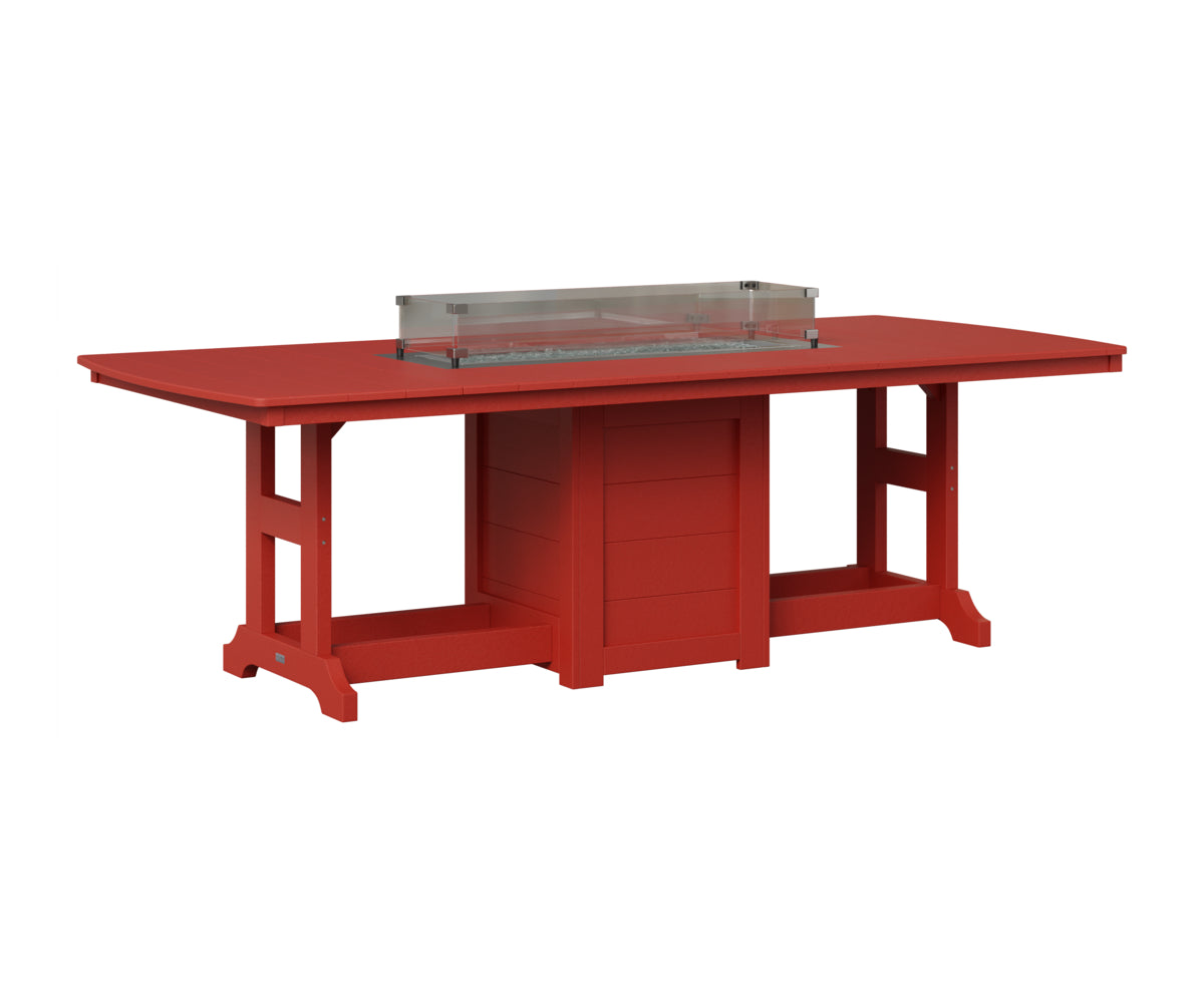 Berlin Gardens Garden Classic 44" x 96" Rectangular Fire Table in Scarlet Red