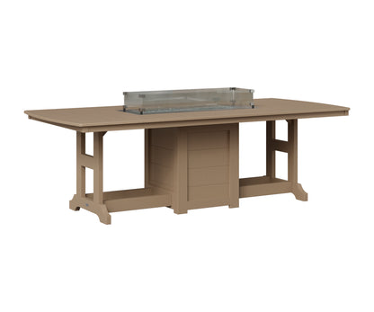 Berlin Gardens Garden Classic 44" x 96" Rectangular Fire Table in Weatherwood
