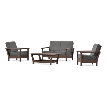 POLYWOOD Harbour 4-Piece Deep Seating Set in Mahogany