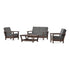POLYWOOD Harbour 4-Piece Deep Seating Set in Mahogany