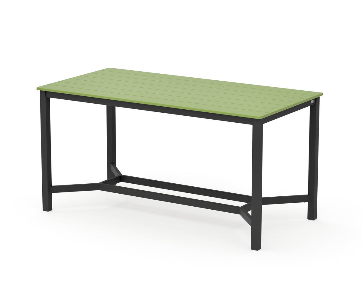 POLYWOOD Main Street 36 x 72 Counter Table in Black / Lime