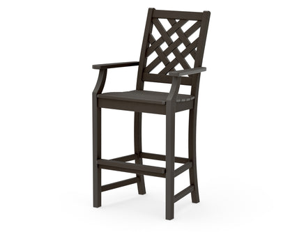 POLYWOOD Wovendale Bar Arm Chair in Vintage Coffee