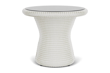 Lloyd Flanders Lloyd Loom 24" Round End Table – 2x2 Weave in Matte White