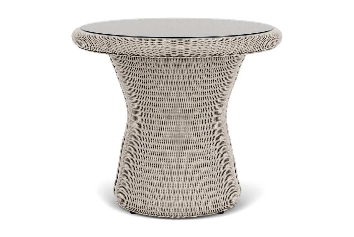 Lloyd Flanders Lloyd Loom 24" Round End Table – 2x2 Weave in Linen