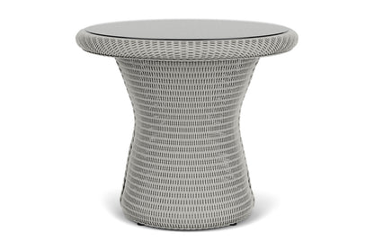 Lloyd Flanders Lloyd Loom 24" Round End Table – 2x2 Weave in Platinum