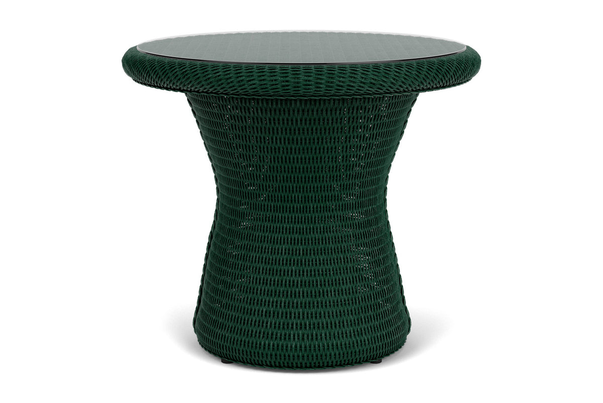 Lloyd Flanders Lloyd Loom 24" Round End Table – 2x2 Weave in Woodland