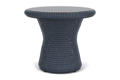 Lloyd Flanders Lloyd Loom 24" Round End Table – 2x2 Weave in Denim Blue