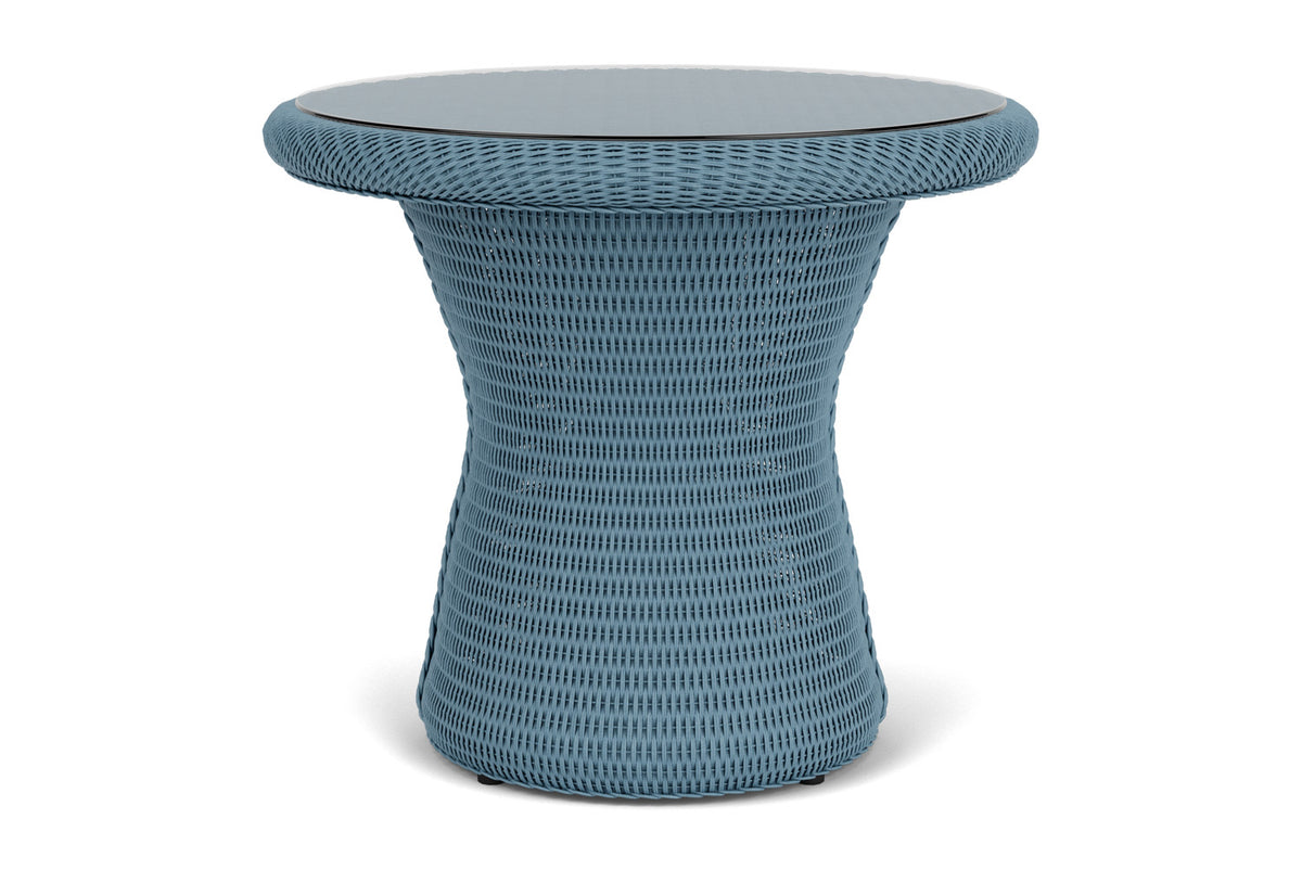 Lloyd Flanders Lloyd Loom 24" Round End Table – 2x2 Weave in Stillwater