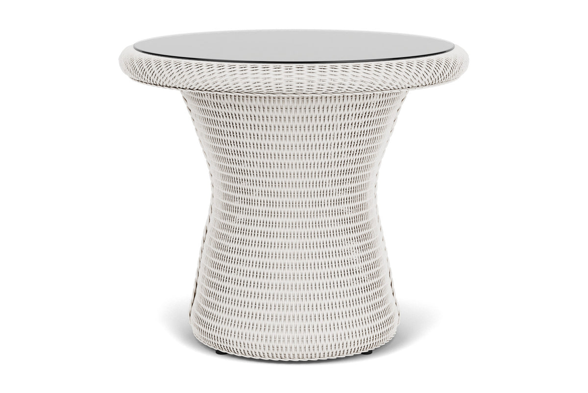 Lloyd Flanders Lloyd Loom 24" Round End Table – 2x2 Weave in White