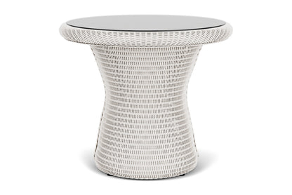 Lloyd Flanders Lloyd Loom 24" Round End Table – 2x2 Weave in White