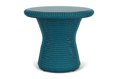 Lloyd Flanders Lloyd Loom 24" Round End Table – 2x2 Weave in Peacock