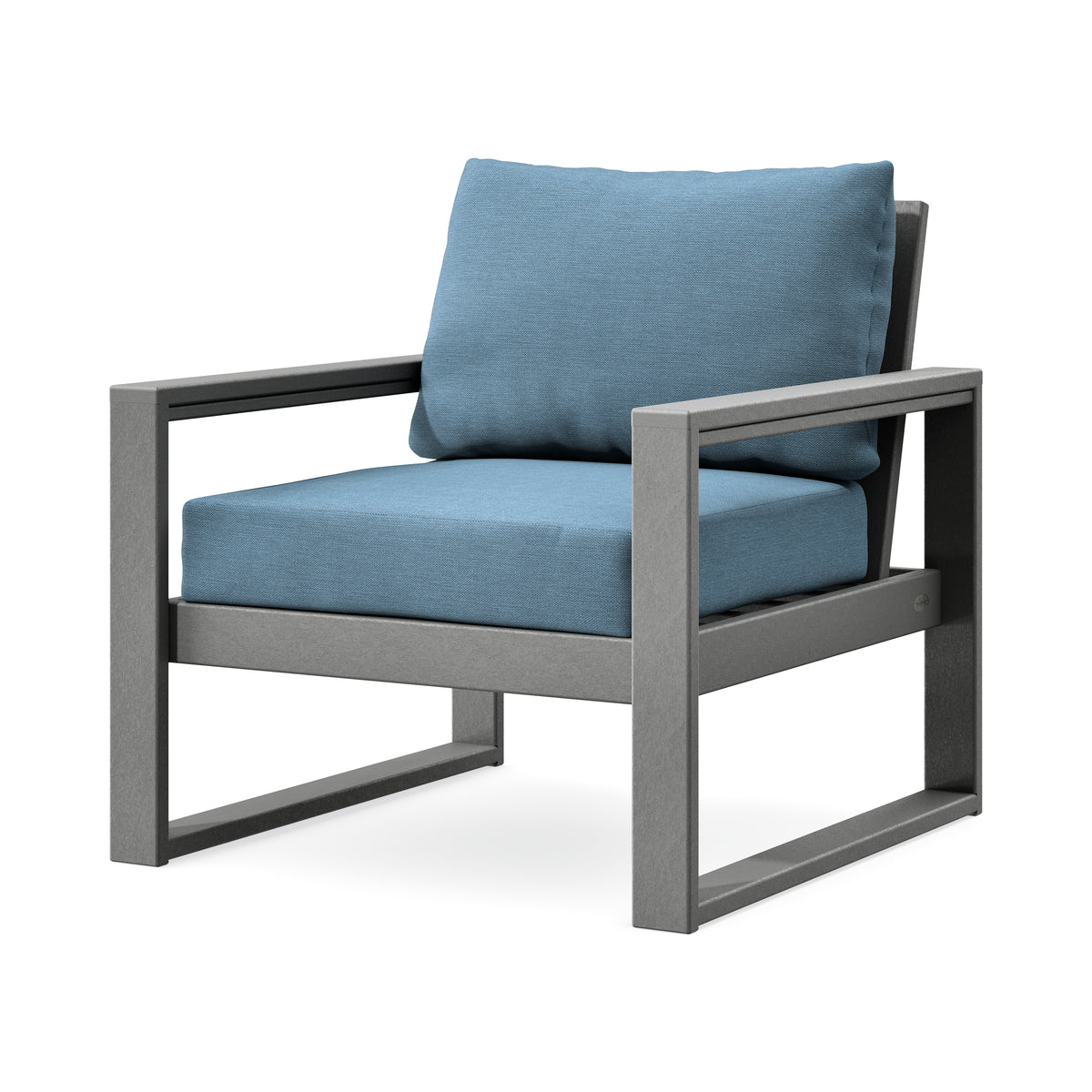 POLYWOOD EDGE Club Chair in Slate Grey / Sky Blue
