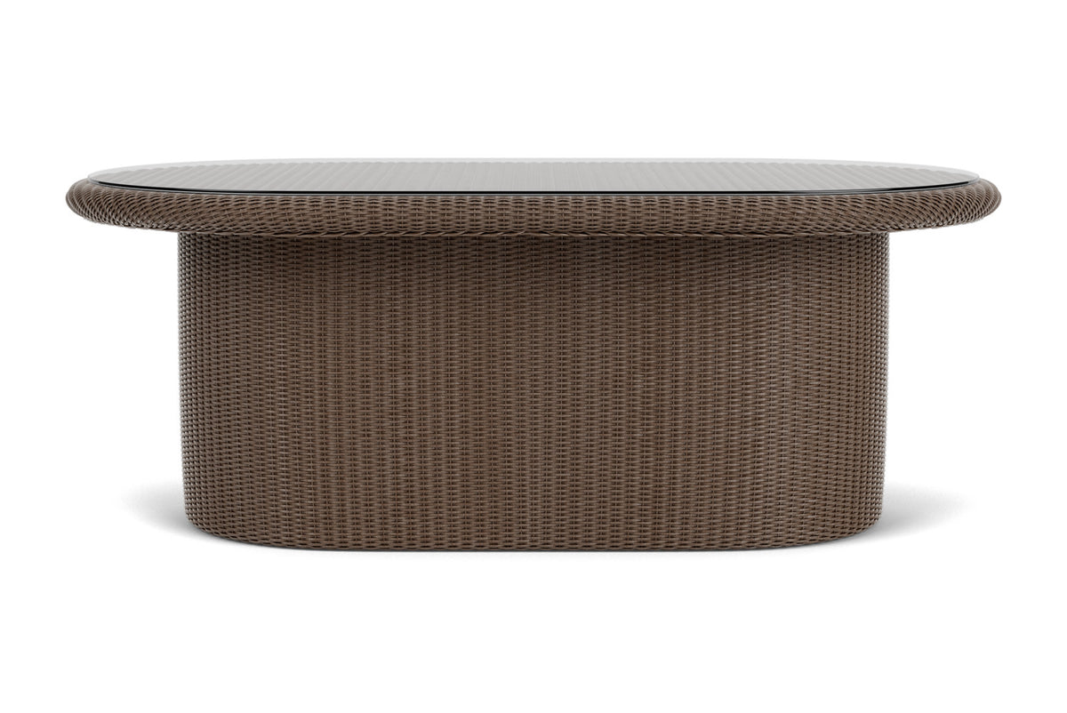 Lloyd Flanders Lloyd Loom 50" Oval Cocktail Table – 2x2 Weave in Bark